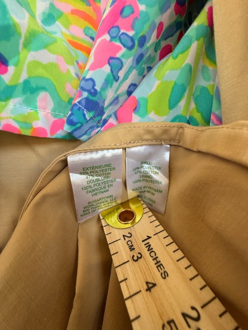Lilly Pulitzer Qynn Trench Coat Tan - Picture 9 of 13